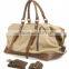 European style large capacity tote travel bag,16 OZ canvas foldable duffel bag,lightweight portable messenger bag