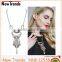 Fashion costume jewelry tassel charming necklace with rhinestone