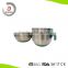 3 piece stainless steel salad bowl with spout,handle and non slip silicone base HC-BH21