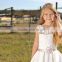 LBFG16 Beautiful Lace Bodice Sleeveless Flower Girl Tulle Dress Full Length Stain Ball Gowns for Little Girls for Weddings