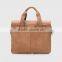Special design brown business bag man genuine leather attache case new look on 2015