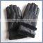 New Winter BlackColor Mens Warm Genuine Sheepskin Fur Leather Glove
