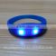 Cheap silicone wristband shock activated LED flashing silicone bracelet for Party