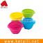 Wholesale kitchen food grade silicone multicolor colander