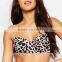 custom leopard print sexy mature bikini in china oem detachable strap longline bikini bandeau stretch lycra swimwear women