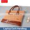 Sikai Patent Water Proof Environmental Wooden Smooth HandBag For Universal Laptop Tablet Cork briefcase With Leather Strap