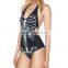 BSC085 Sexy micro women one piece printing triangle bikini swimwear