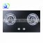 High quality black tempered glass top gas stove