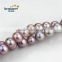 Natural round pearl strand AA 10mm freshwater purple pearl strand