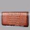 Fashion Long Bifold Wallt for Men Genuine Caiman Crocodile Leather Men Wallet