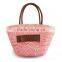 Colorful fashion handmade woven straw beach bag