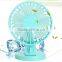 hot sale OEM USB fans with colorful style ajustable switch double leaves mini fans