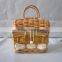 Hand carving antique wooden fruit basket wholesale/ fruit picking basket