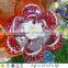 Hand Made Murano Glass AMBER ORANGE Colored 6 LEAF Flower with twisted stem China