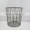 Metal Wire Laundry Basket, Black/white
