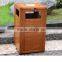Arlau outdoor park wood garbage bin