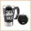 Stainless Lazy Self Stirring Mug Auto Mixing Tea Coffee Cup Office Gifts Black