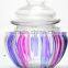 drum lantern shape glass candy tea canisters with gasket ring
