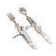 High Quality stainless steel fork and spoon tool set, 6 in 1 fork and spool set