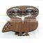 hollow animal wall electronic clock wood