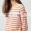 Latest Designer Blouses Fat Ladies Striped Woman Knitted Linen Pullover Blouses Tops Wholesale Custom Made in China