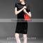 Sexy women hollow out knitting pencil wrap dress o-neck bodycon short sleeve dress causal dress for women