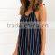 summer beach sexy dress sleeveless stripe design fashion 2016 dress