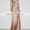 Wholesale Ladies Apparel Storm Flaps Belt Loops Blush Silk Satin Trench Coat(DQE0360C)