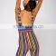 Designers Strip Rainbow Jumpsuit Summer Sublimation Print body suits Polyester Spandex Bodycon Custom pants