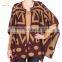 Cardigan Style Lady Custom Intarsia Wool Poncho Sweater