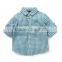 New arrival little boy clothes short sleeve boys fancy shirts lattice boy shirt