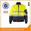 Hi Vis Yellow/Navy Waterproof Safety Jacket With Reflective Strip