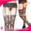 Stay Up Thigh High Stockings AND Sheer Garterbelt Pantyhose with Floral Crochet