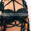 See-Through Unpadded Mesh Lined Strappy Harness Bralette Bra Crop Top Bustier