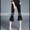 Srping Summer Fashion Flexible Elegant Women Office Lday Slit Bell Bottom Slim Flared 3/4 Georgette slim Pants