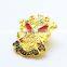 Promotional cheap Metal Rhineston pins of china manufacturers Gold CROWN Badge pin