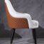 Luxury upholstered wood structure leather dining chair for hotel
