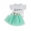 Sweet Baby Infant short sleeve Frilly Blouse Top set and stripe Ruffled dress Soft Baby Girl cute