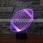 3D Rugby Night Light, 7 Colors Touch Control Home Decoration Table Lamp