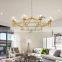Hotel ceiling hanging Cluster gold circular uplight chandelier pendant light