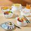 Children's instant noodle bowl with lid creative household Japanese anti-scalding cartoon ceramic bowl set with handle