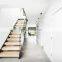 Prefabricated stairs Interior wood tread staircase with glass railing