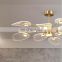 Modern Copper Chandeliers Light For Living Room Lotus Nordic Leaf Shape Pendant LED Lamp