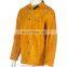 Fire Retardant Welder Clothing Cowhide Spark Proof Coverall Split Cow Leather Welding Jackets