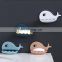 Cartoon Whale Bathroom Soap Dish Holder Bathroom Soaps Box Storage Shelf Plastic Wall Mounted Draining Organizer Tray