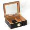Glass top wooden cigar humidor box desktop cigar box