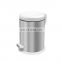 Metal Garbage Kitchen Round Dust Bin With The Foot Pedal Stainless Steel Trash Can