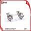 Black stainless steel stud earrings crystal jewelry earrings