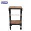 Antique 2 Level Side Table with Wheels