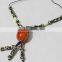 African Tribal beads bone horn jewelry Beadwork ball necklace